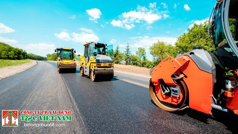Công tác chính trong thi công thảm nhựa Asphalt