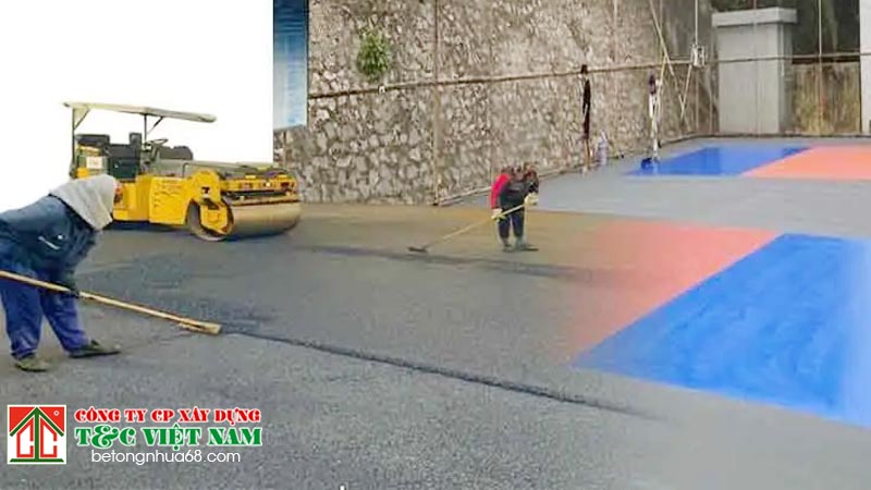 Sân pickleball sẽ được rải thảm bê tông nhựa