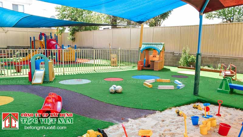 sử dụng asphalt thi công nền sân khu vui chơi nhiều ưu điểm