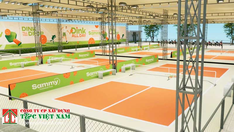 làm thoát nước trong quy trình thi công sân pickleball