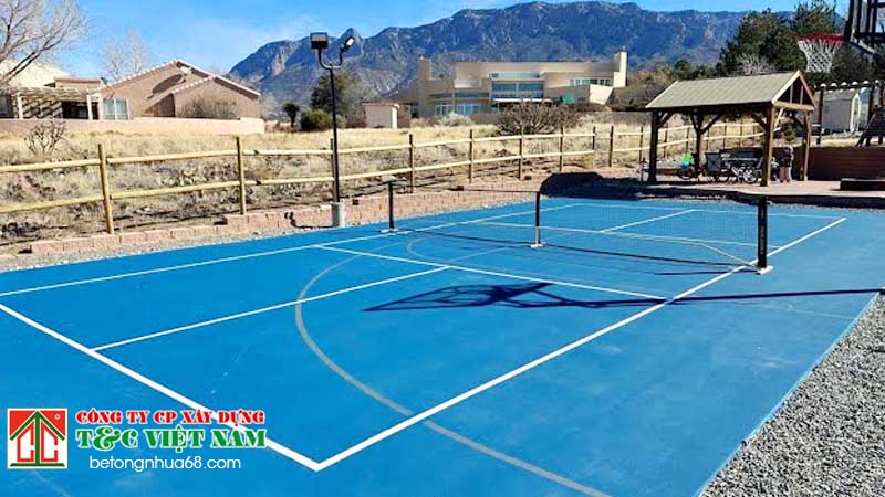T&C Việt nam chuyên thi công thảm bê tông nhựa nóng sân pickleball