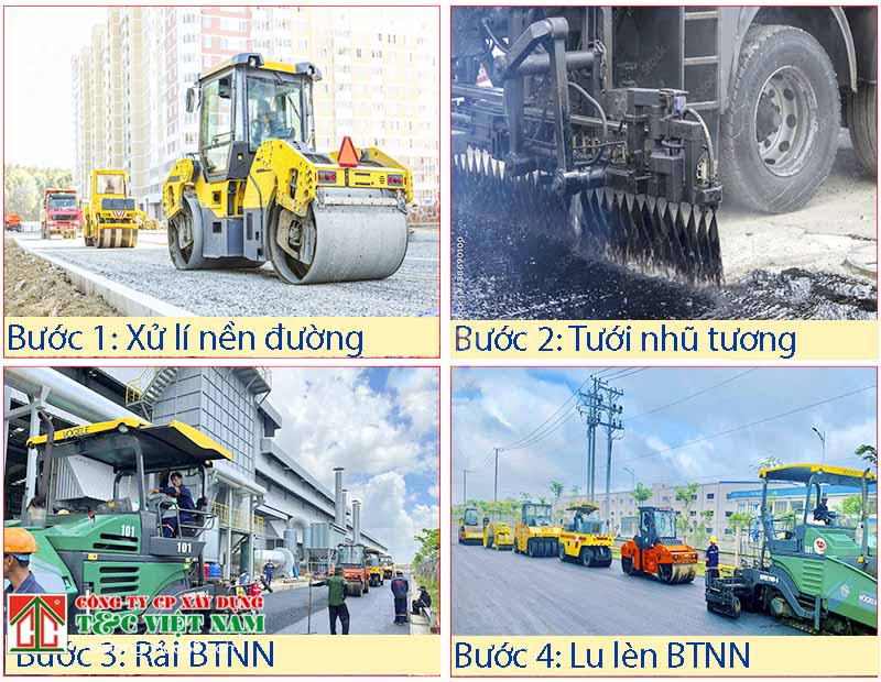 4 bước thi công thảm nhựa đường hoàn thiện cho công trình của T&C việt nam